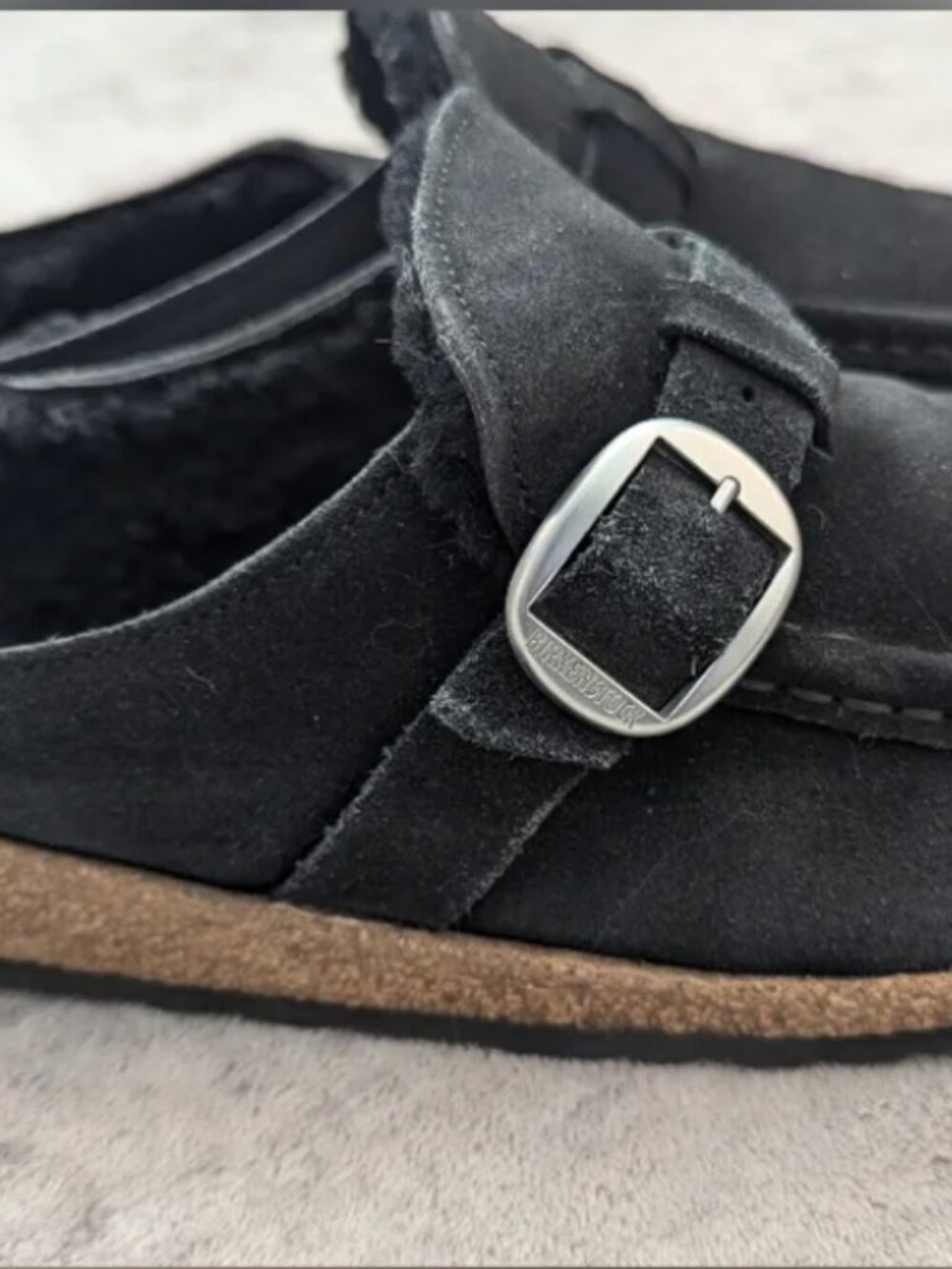 Birkenstock Black Buckley genuine shearling Size 40 - Picture 12 of 16